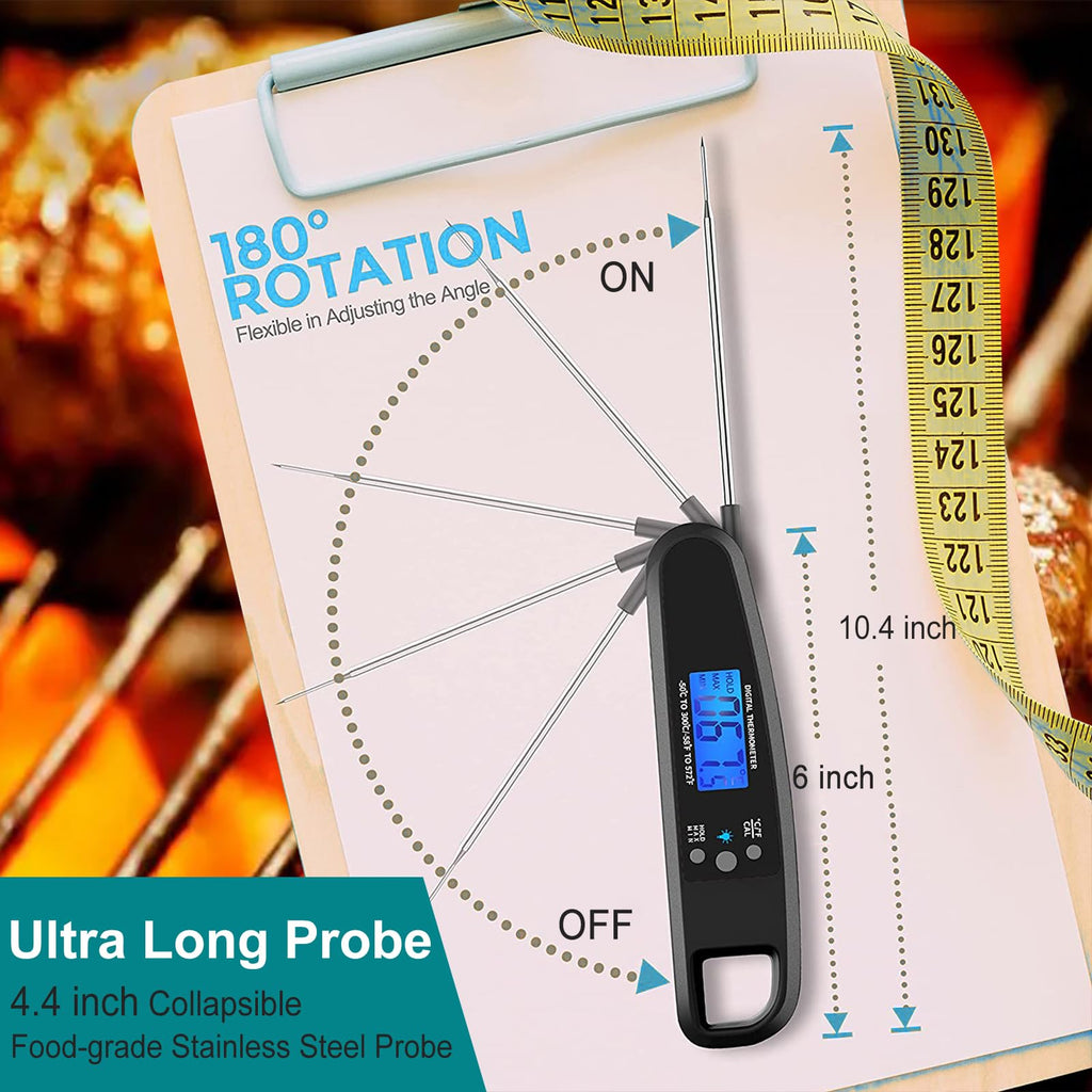 LIKEPAI Black Meat Thermometer Digital Food Thermometer for Cooking