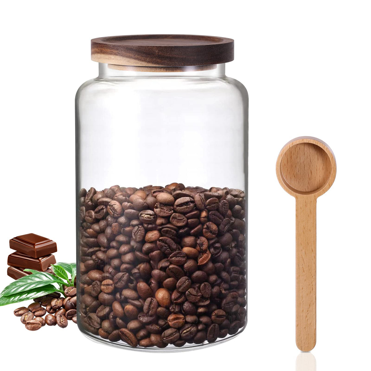 OULOVECO Small Glass Jar with Lids Mini Glass Bottle Glass Storage Canister Borosilicate Glass Containers for Spice Ground Nut Pasta Sugar Candy Tea (6.7oz（200ml)-2 PACK