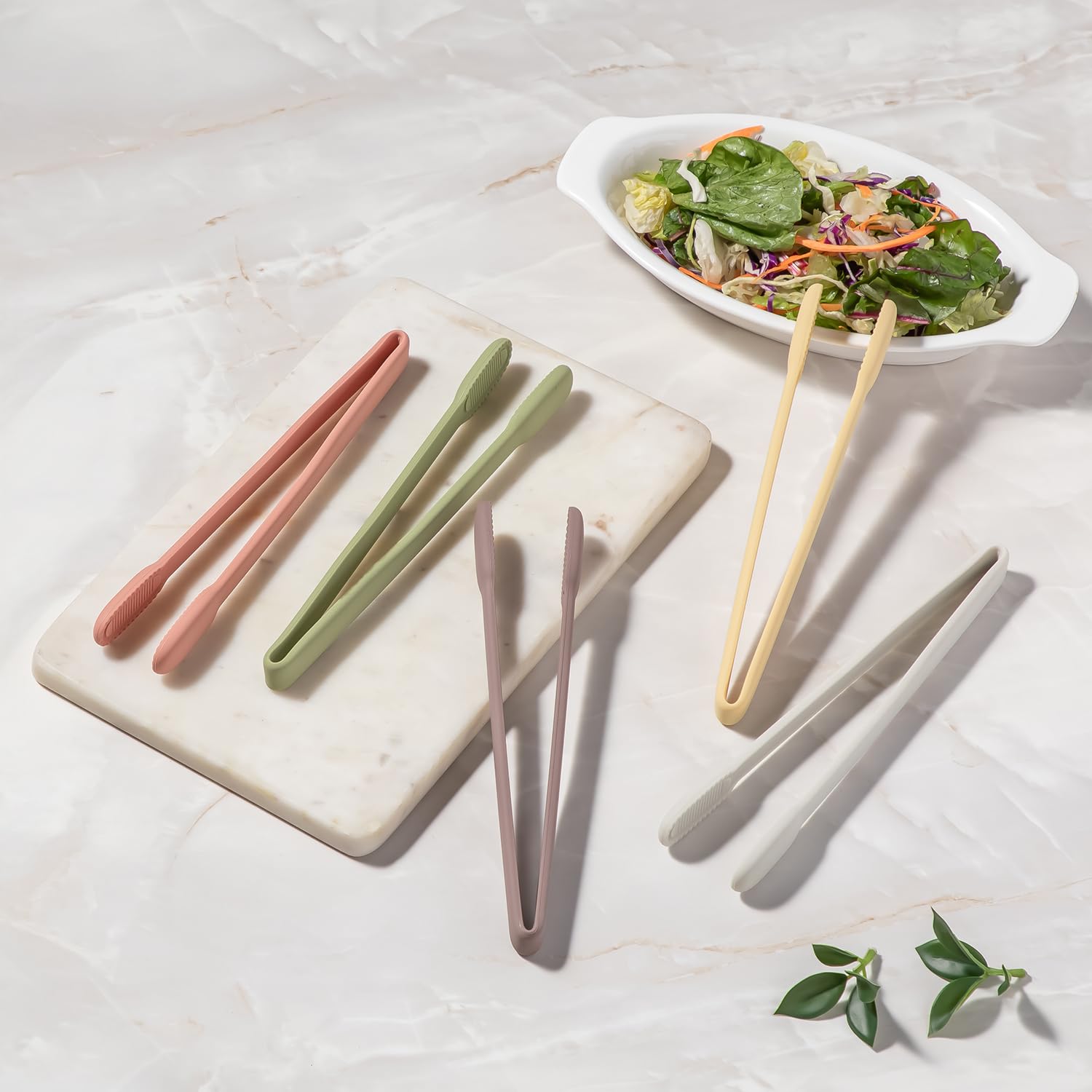 Carrotez Silicone Kitchen Tongs, Non-Scratch Serving Tongs, Yellow Butter