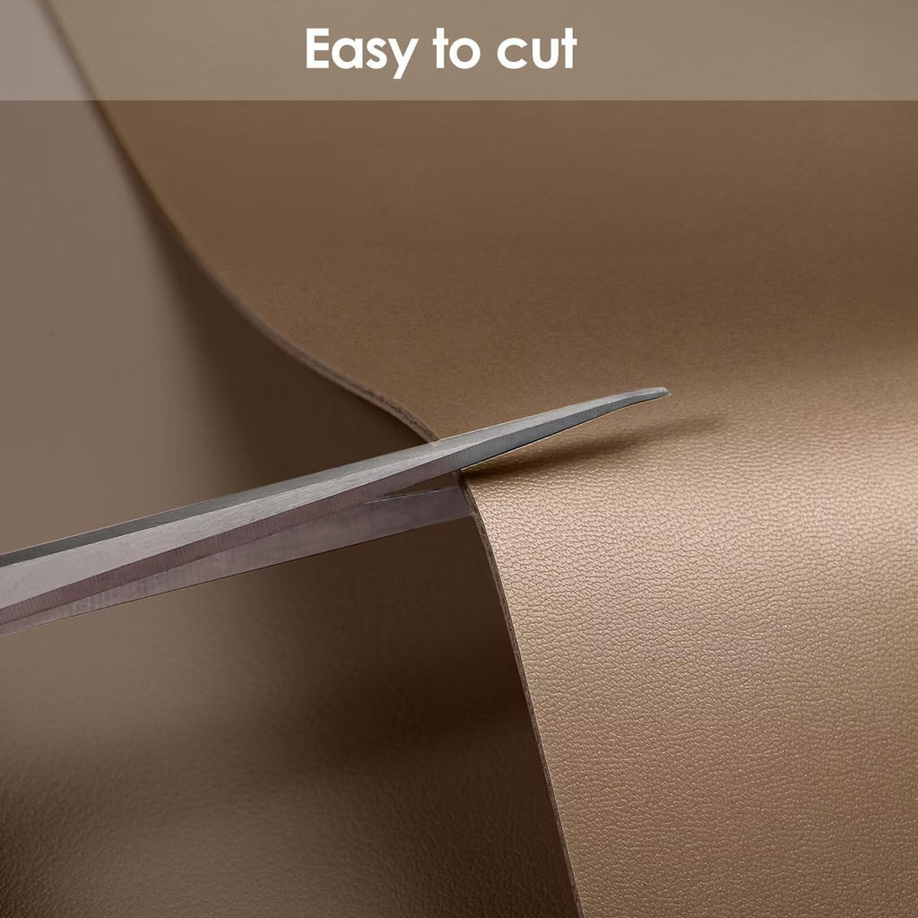 Zinkooat Leather Table Pad,1.8mm Thick,40x84 Inch,Dining Table Pad,Table Pads for Dining Room Table Rectangular,Table Protector for Dining Room Table(Mud Color+Champagne Gold,40x84)