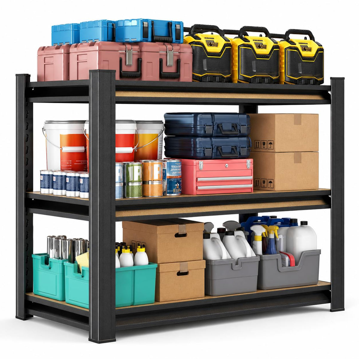 mysteeldepot Heavy Duty 5 Tier Metal Garage Shelving, 72" H × 35" W × 16" D