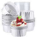 EUSOAR Muffin Cupcake Liners for Baking, 50pcs 5oz 125ml Disposable Ramekins, Aluminum Foil Muffin Liners Cups with Lids, Disposable Aluminum Foil Cupcake Baking Cups Holders Cases Boxes Pans with Lid