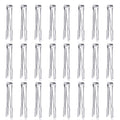 24 Pack Premium Small Serving Tongs,Dmoera Mini Stainless Steel Appetizer Tongs, 5 Inch(12.7cm)