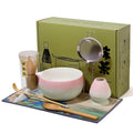 Matcha Whisk Set with Ceramic Bowl - Bamboo Whisk (Chasen), Scoop, Sifter & Holder - Complete Kit for Traditional Matcha Tea - Unique Gifts for Tea Lovers (Sakura Moss Fade)