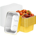 40 Pack 3LB Gold Aluminum Foil Pans with Lids Heavy Duty Food Containers