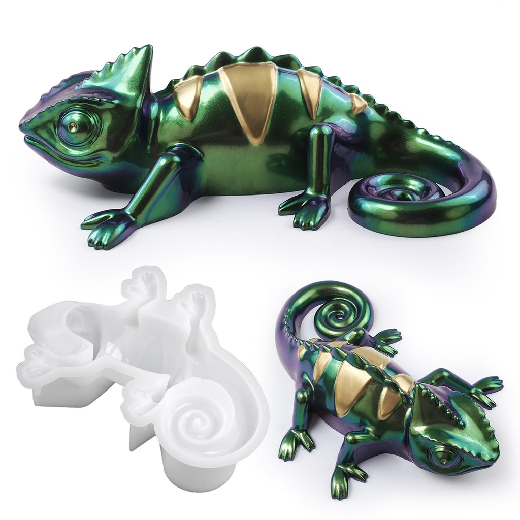 Lizard Animal Cylinder Candle & Resin Mold - Resin Casting Silicone Molds for Home Decor & Candle Making Wave Spiral Mold