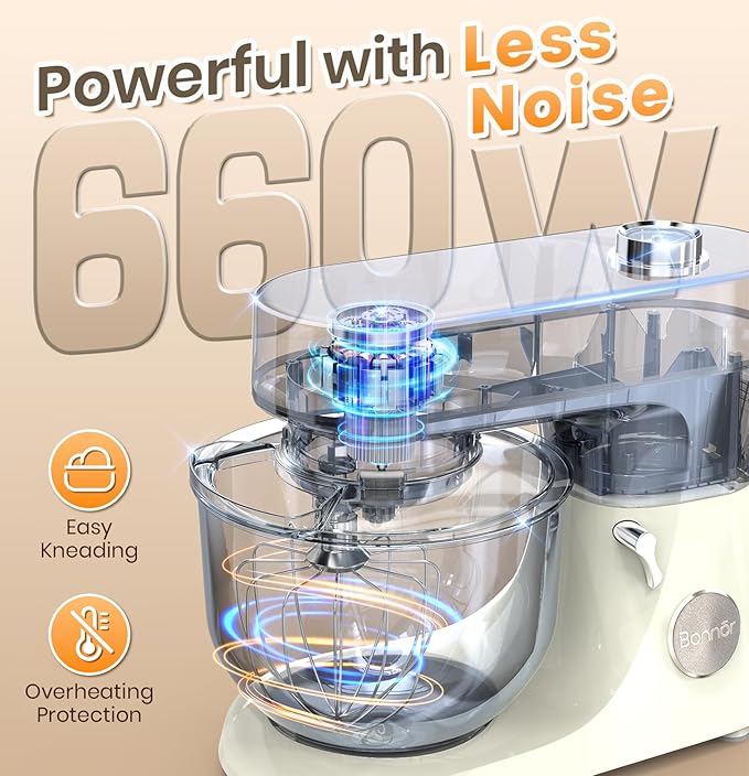 Stand Mixer 6QT Kitchen Mixer with LED Smart Touchscreen, 11-Speed Tilt-Head Mixer with Timer, 4 Preset Menus, Stainless Steel Bowl, Dough Hook, Whisk, Beater,Green