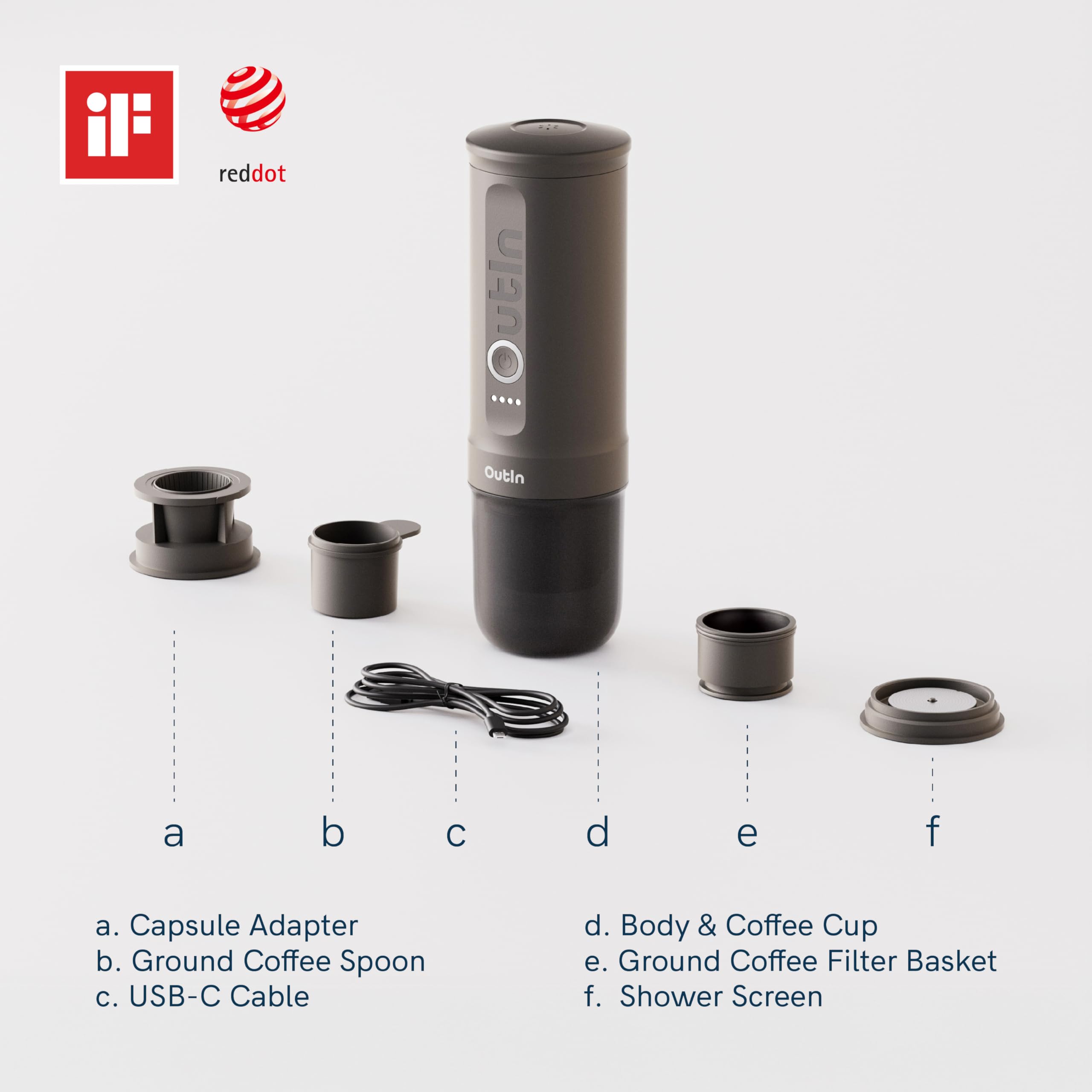 OutIn Nano Portable Electric Espresso Machine, Travel Coffee Maker