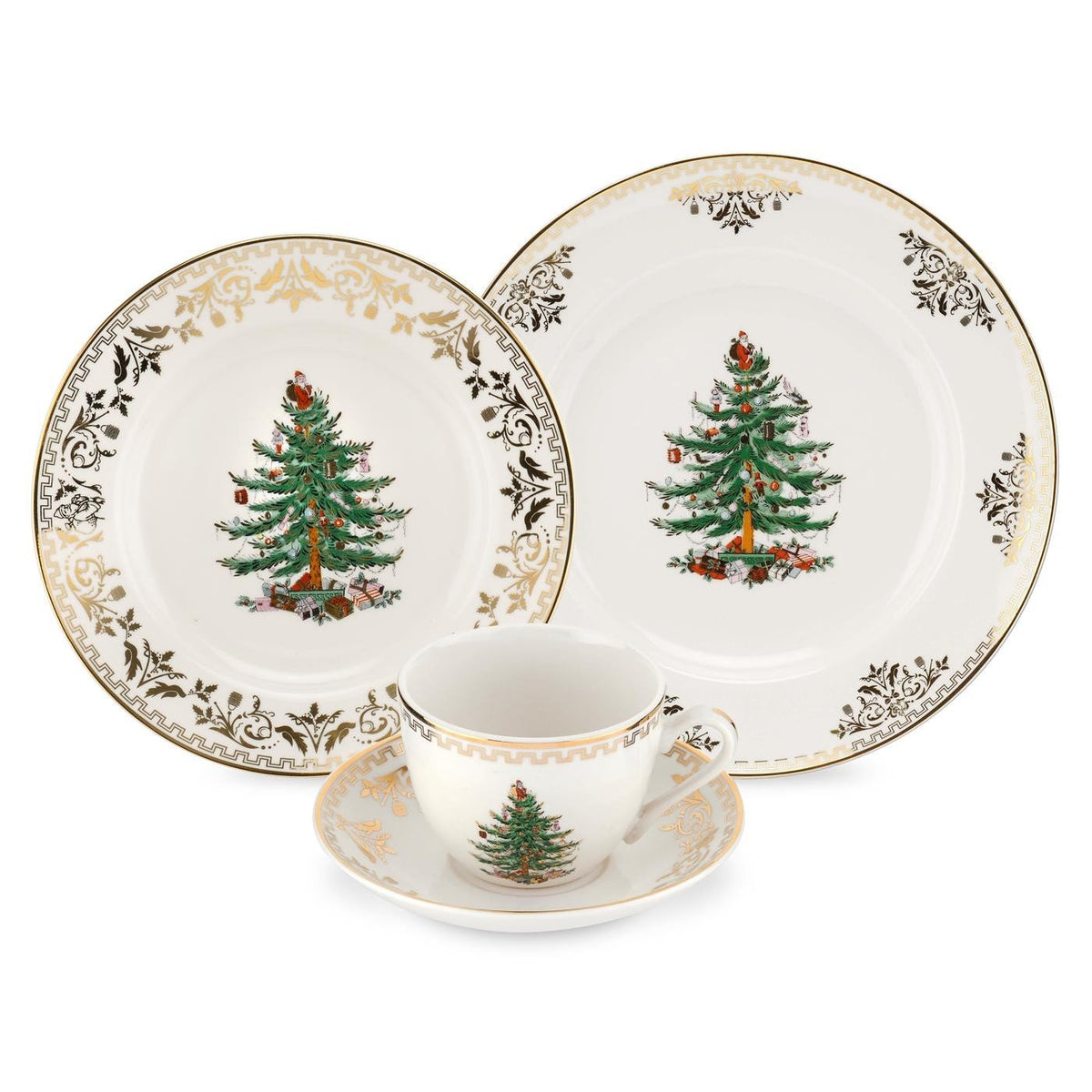 Spode Christmas Tree Gold Salt and Pepper Shaker Set (2-Piece)- Holiday Kitchen & Table Décor - Festive Home Accent, Christmas Gift/Stocking Stuffer for Collectors & Holiday Enthusiasts