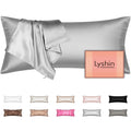 LYSHIN Silk Body Pillow Case with Zipper, Body Pillow Pillowcase, Silver