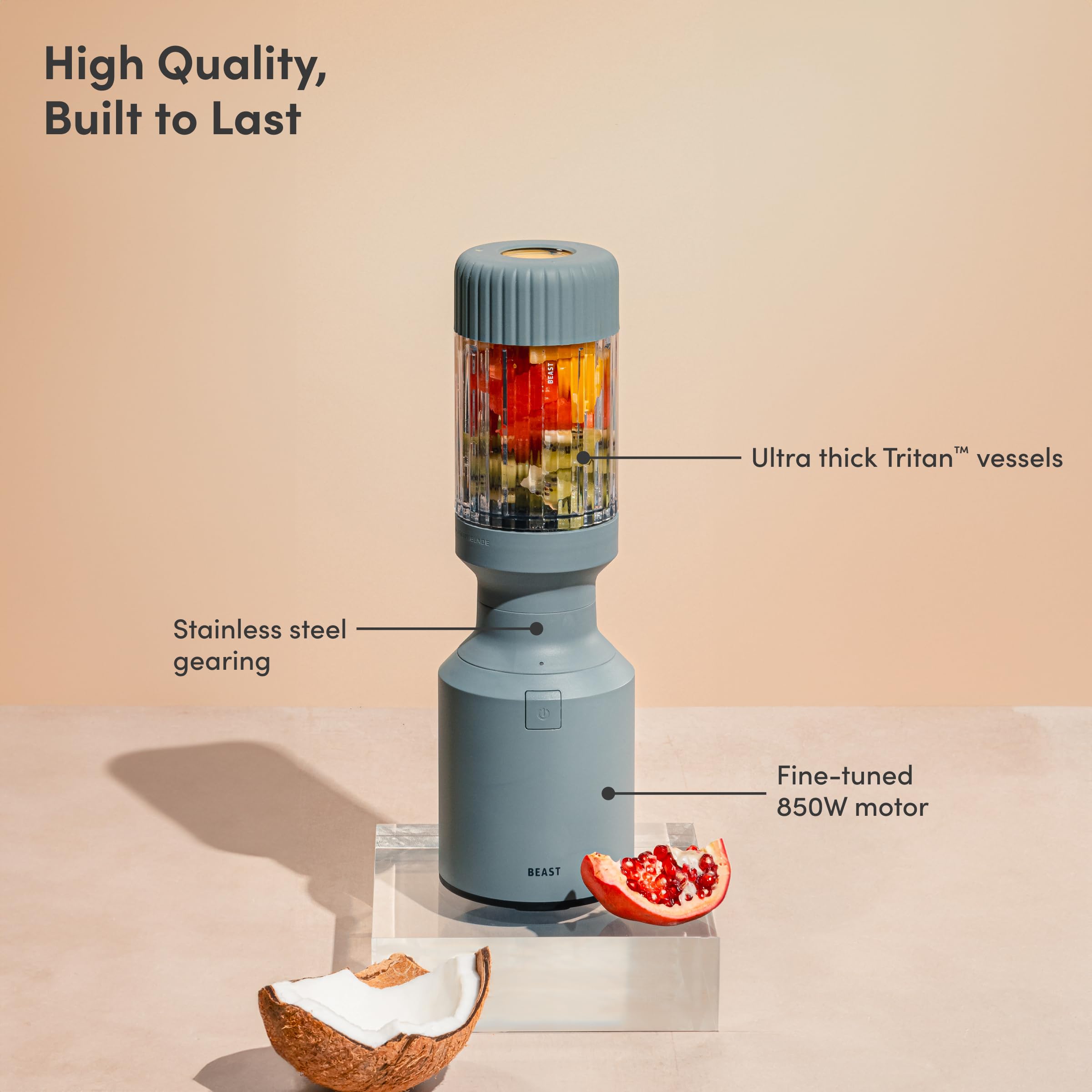 Beast Mighty 850 Plus Personal Blender, XL Vessel, Mist, 850W