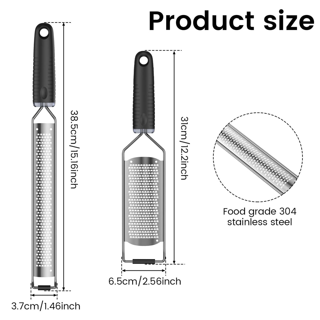 4Pcs Stainless Steel Grater for Different Food Grater with Non-Slip Handle for Vegetables Cheese Shredder and Lemon