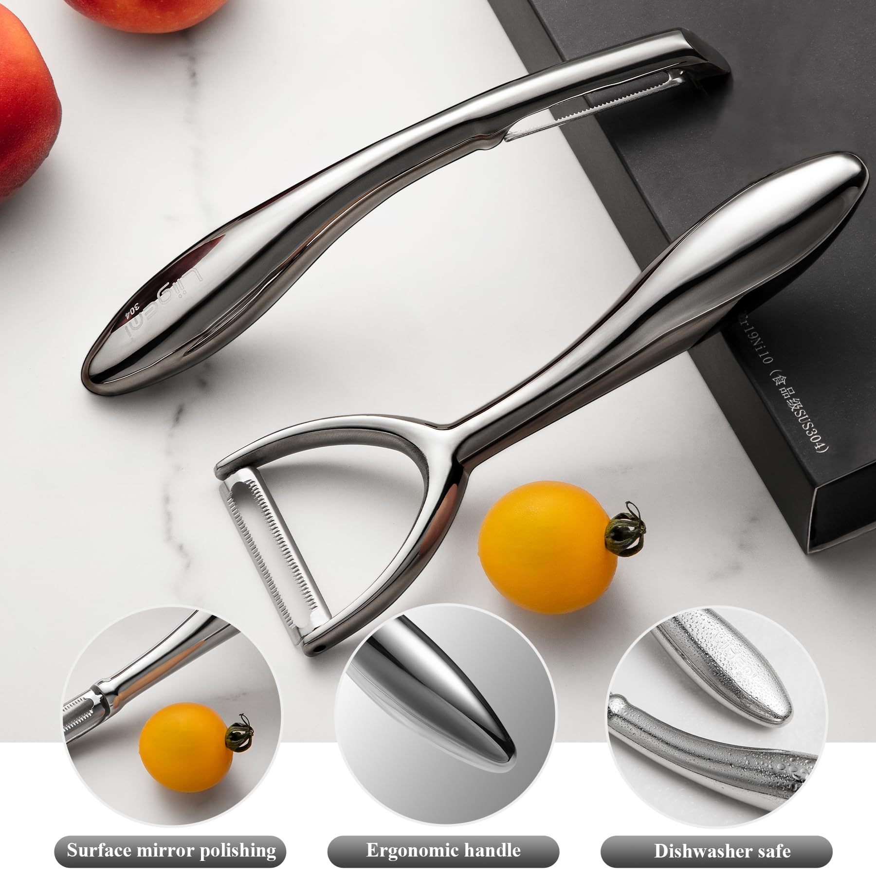 LIIGEMI Premium Stainless Steel Vegetable Peeler,I Sharp Potato Peeler for Kitchen,Practical and Comfortable Stainless Steel Veggie Peeler Machine
