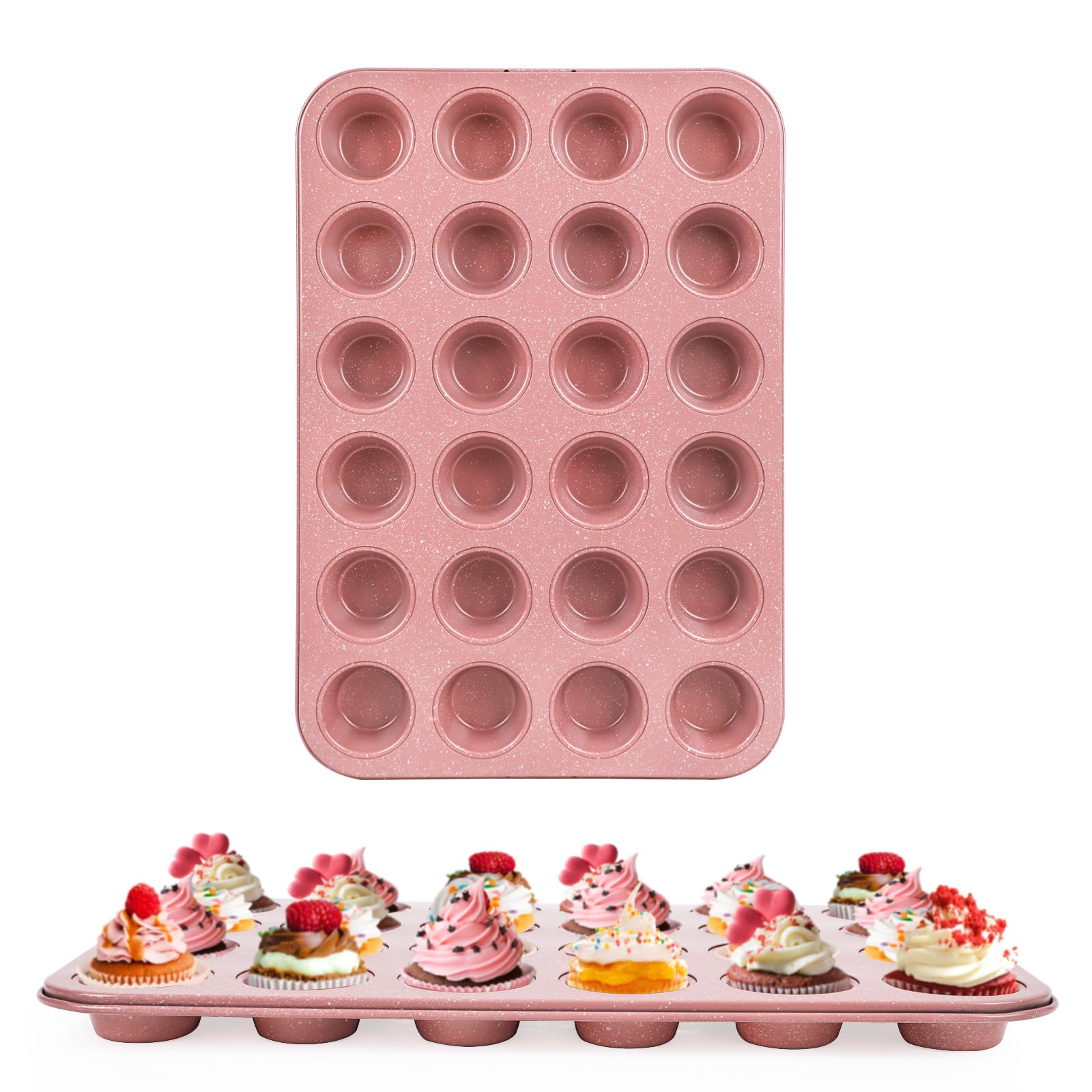 Spmarkt 2-Pack Healthy Baking Cupcake Pan| Non Stick 12-Cup Muffin Pan | Durable & Easy Clean Muffin Tin | Perfect for Cupcakes, Muffins (Beige)