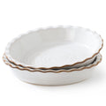 Frewinky Ceramic Pie Pan for Baking, 9 inch Pie Dish with Ruffled Edge, Nonstick Deep Pie Plate, Farmhouse Decor Quiche Tart Baking Dish for Thanksgiving, Microwave & Oven Safe, Set of 2
