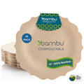 Bambu Pack of 25-11 Inch Disposable Bamboo Plates Fancy, Biodegradable Eco Friendly Products, Bamboo Disposable Plates for Party, Weddings, and Events, Great For Any Occasion, Compostable Plates