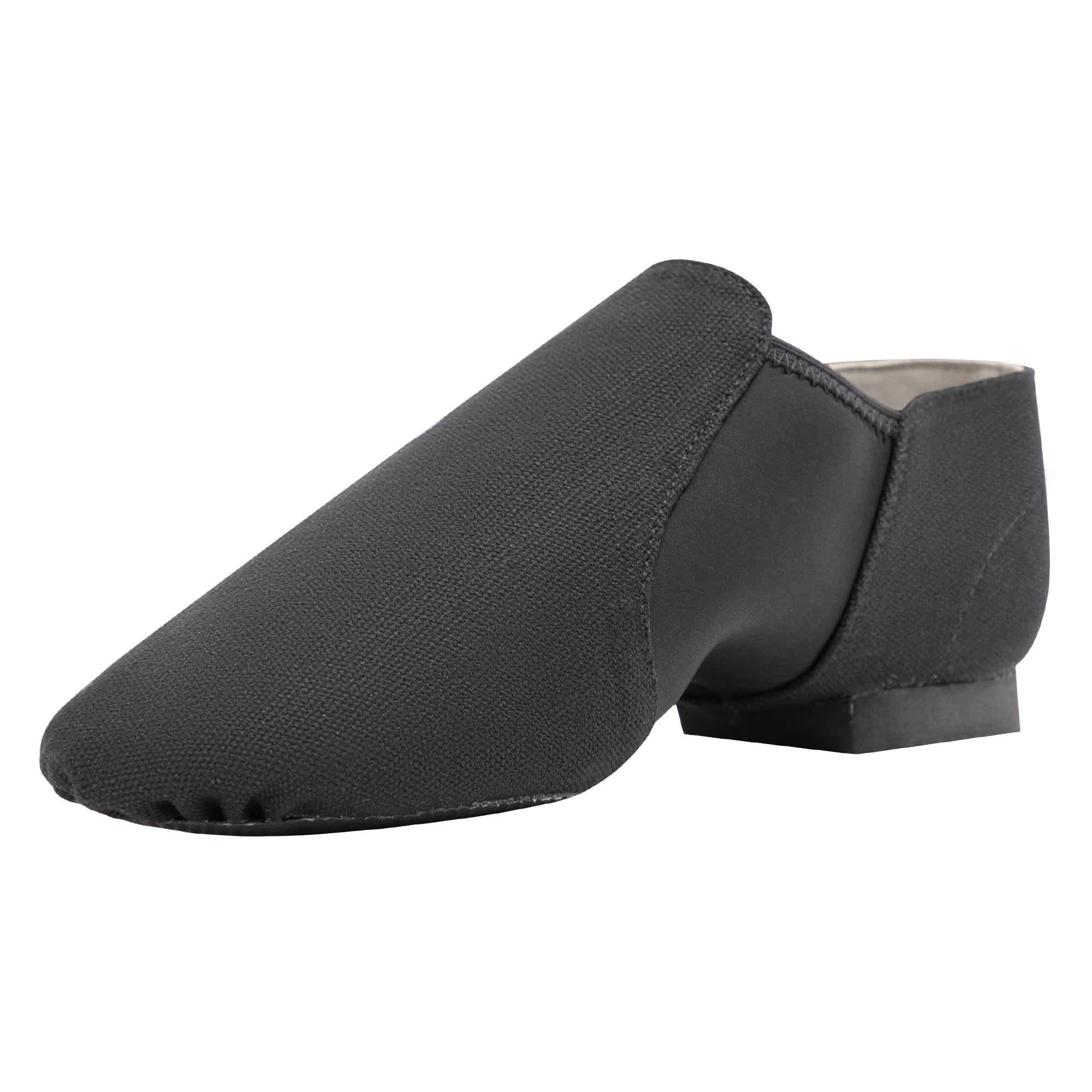 Linodes Unisex 09 Canvas Upper Slip-on Jazz Shoe for Women and Men's Dance Shoes-Black 11M