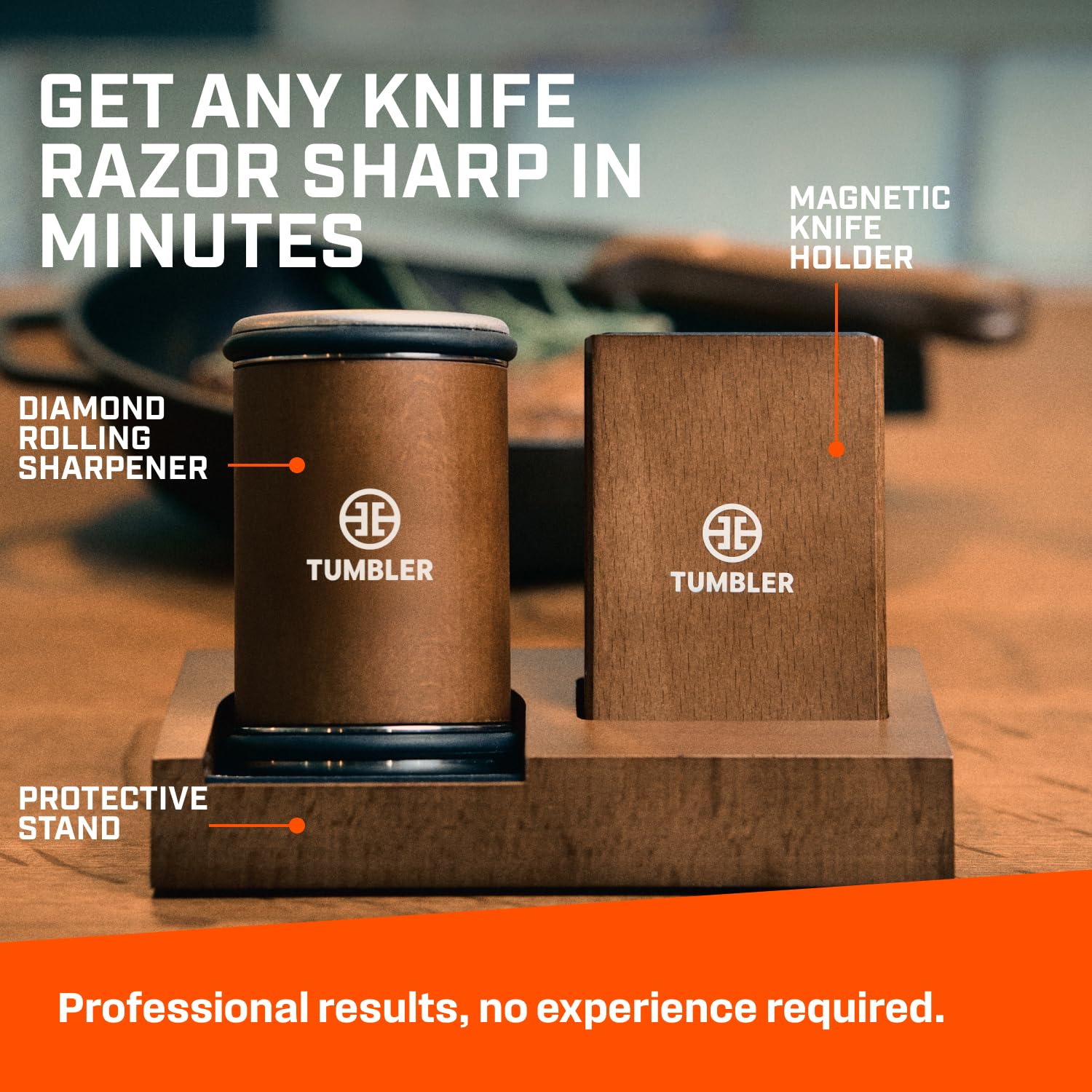 Tumbler Rolling Knife Sharpener Starter Set - Knife Sharpening Made Easy - Complete Gift Set