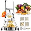 VEVOR Commercial Vegetable Fruit Chopper, Stainless Steel French Fry Cutter w/ 4 Blades 1/4" 3/8" 1/2", Vegetable Chopper Dicer w/Stainless Bowl, Heavy Duty Cutter for Potato Tomato Onion Mushroom