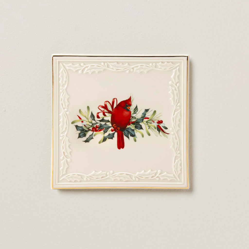 Lenox Winter Greetings Porcelain Christmas Trivet, 6 Inch