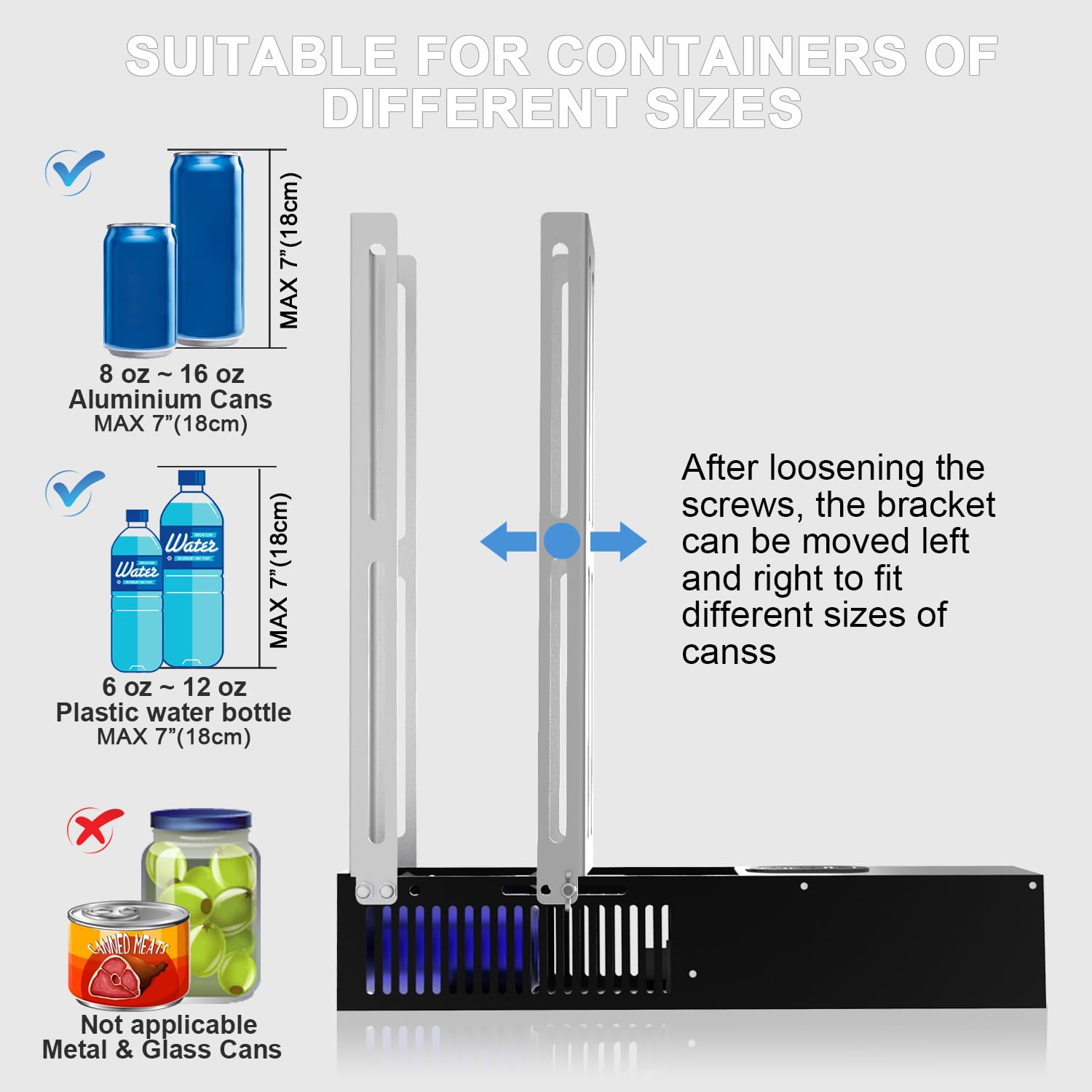 Electric Can Crusher, Can Crushers Automatic for Recycling 8oz 12oz & 16oz Cans, Fill 8 cans at a Time, Electric Can Smasher for Recycling Aluminum Seltzer, Cola, Beer Cans