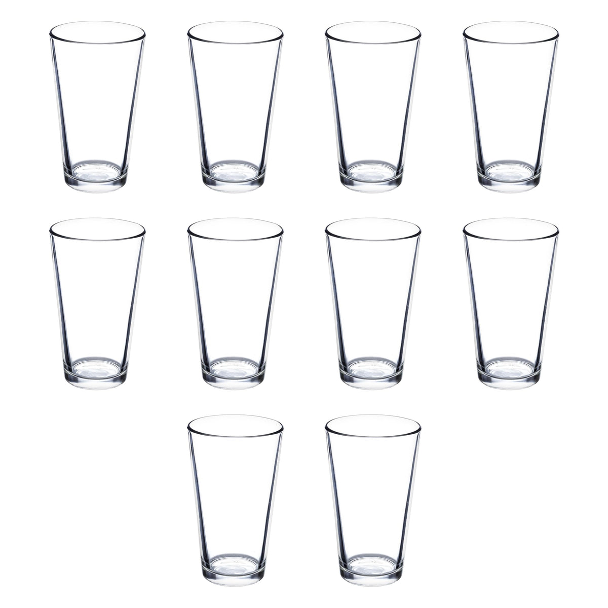 Libbey Pint Glass 16 oz. Set of 10, Bulk Pack - Beer Glasses, Heavy Duty Drinkware - Clear