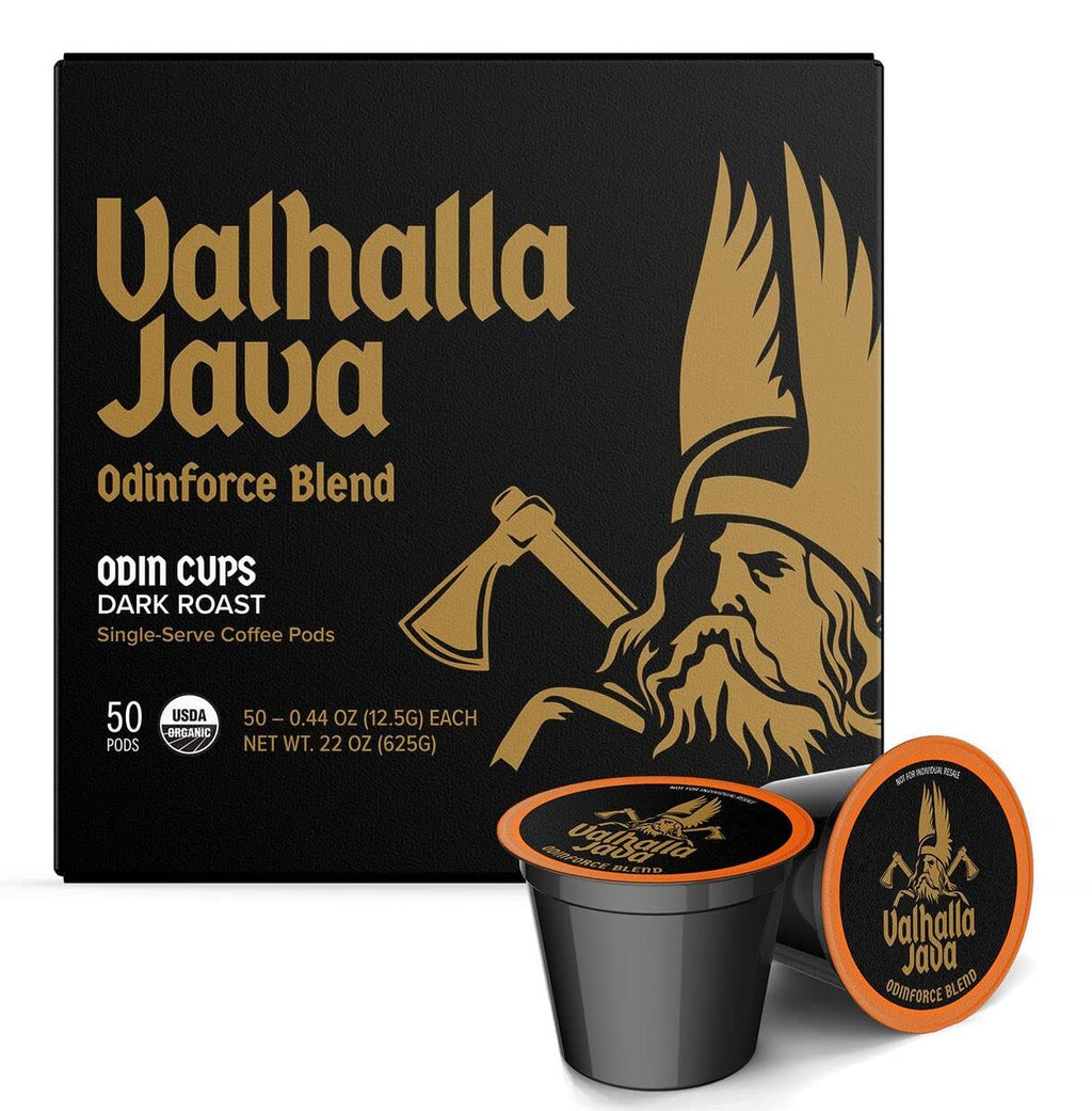 Death Wish Coffee Valhalla Java Medium-Dark Roast Pods, Organic, 50 Count