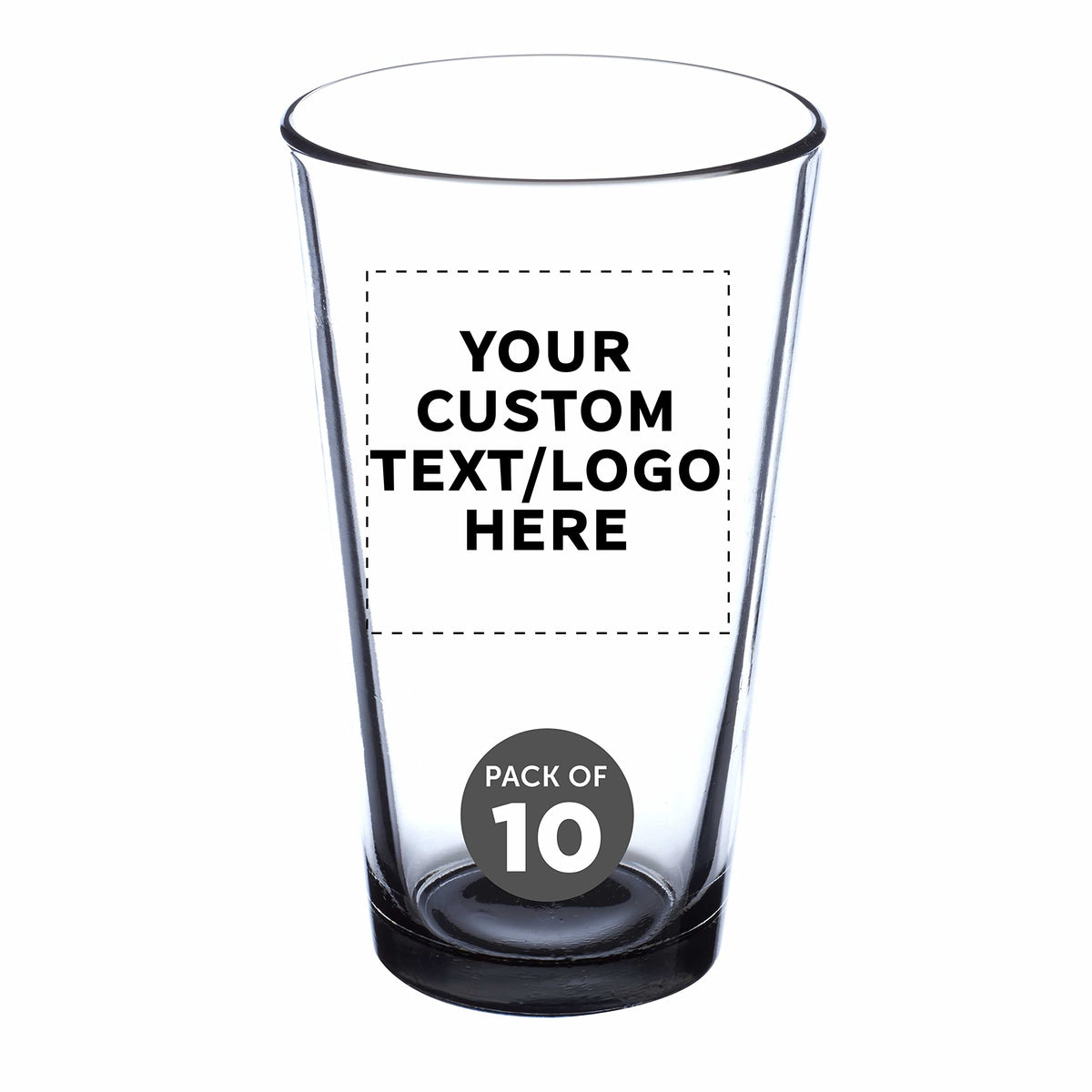Libbey Pint Glass 16 oz. Set of 10, Bulk Pack - Beer Glasses, Heavy Duty Drinkware - Clear