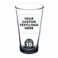 Custom Libbey Pint Glass 16 oz. Set of 10, Personalized Bulk Pack - Beer Glasses, Heavy Duty Drinkware - Black