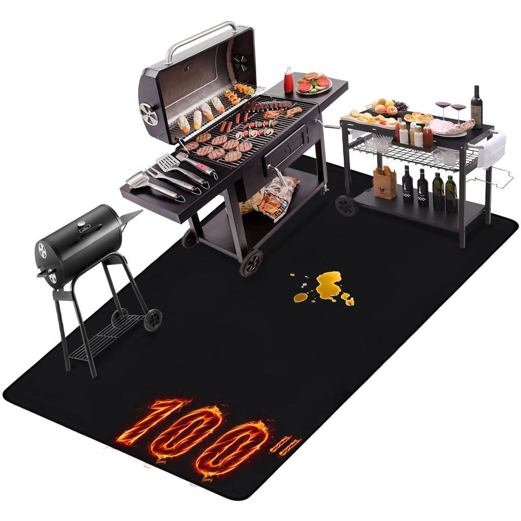 Thmins 100x51 Inches Extra Large Under Grill Mat for Outdoor Grill