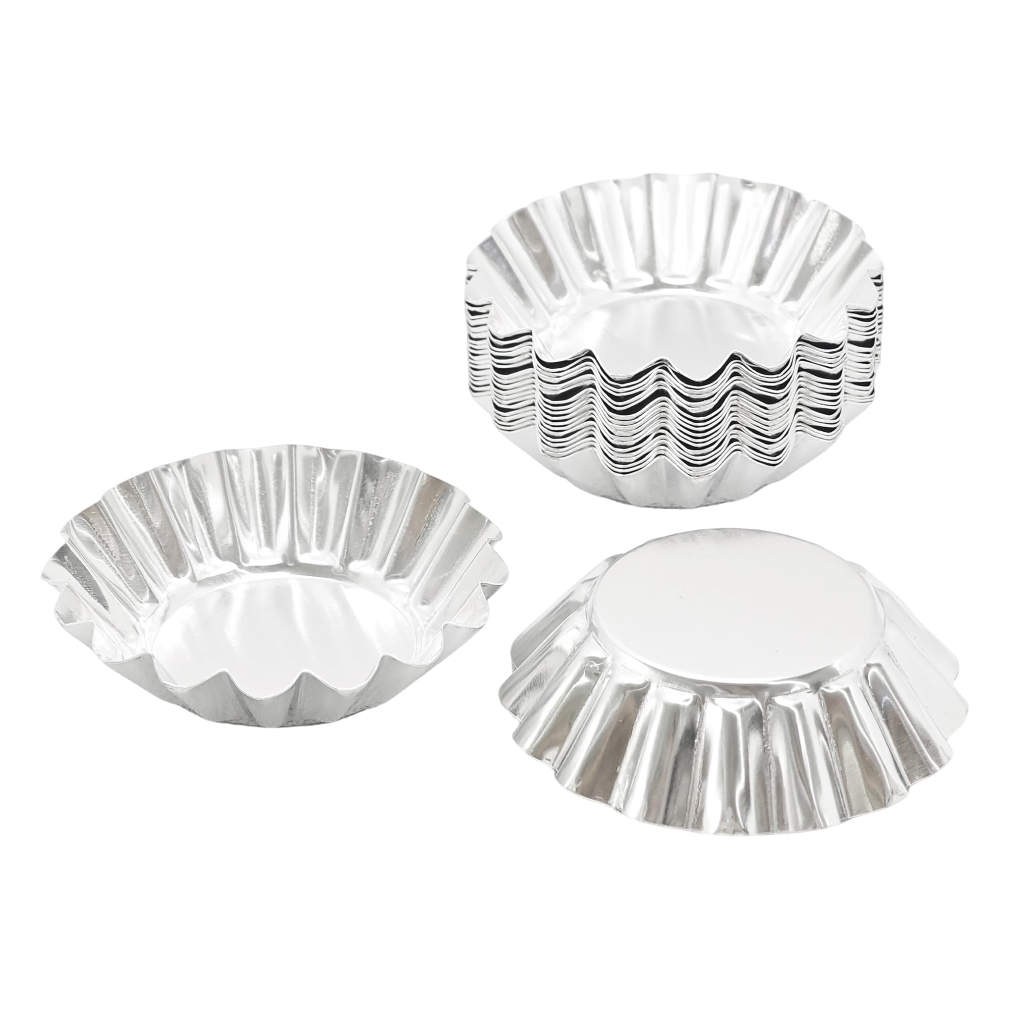 pson 20Pcs 2.95 Inch Egg Tart Molds, Non-Stick Aluminum Mini Tart Pans for Baking Tarts, Pies, Cupcakes, Muffins, Pudding, and Desserts
