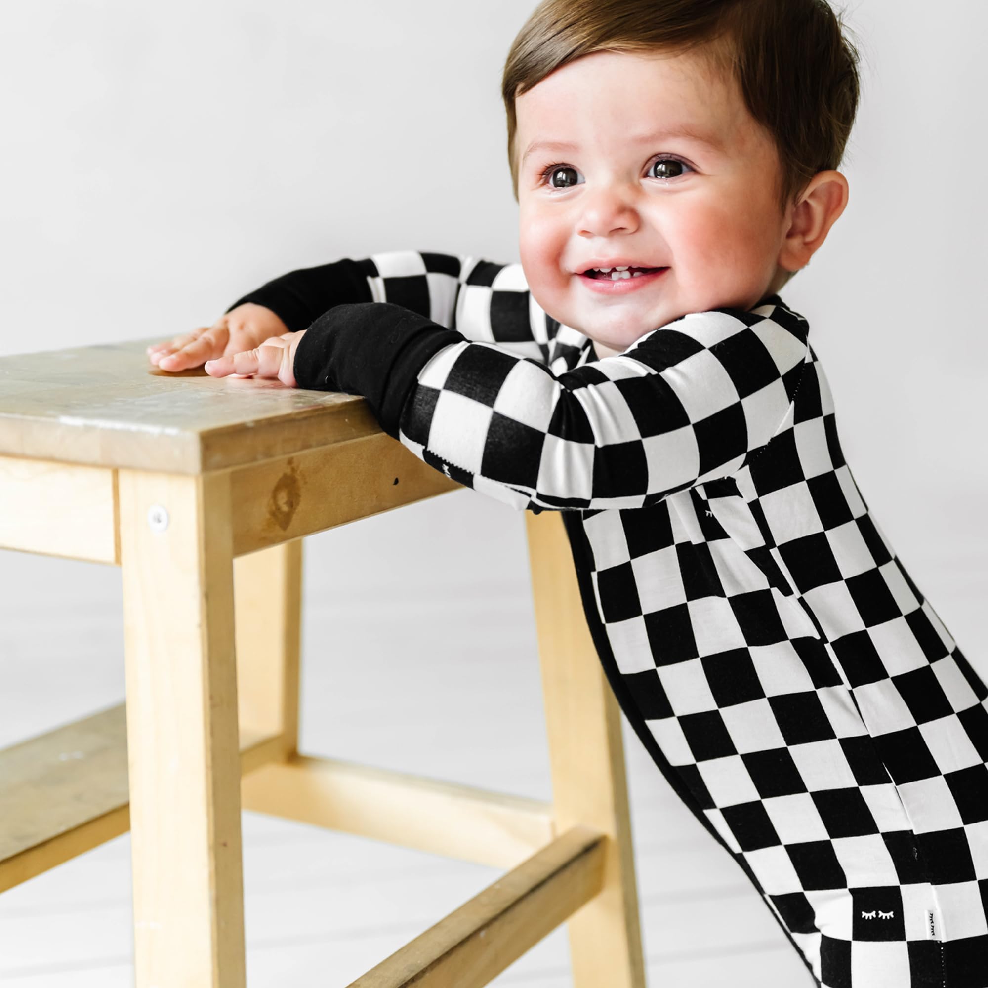 Little Sleepies Pajamas for Baby Boys & Girls, Viscose from Bamboo Baby Pajamas, Snug Sleeper, Toddler PJs, 2-Way Zipper, Cool Checks, 18-24 months