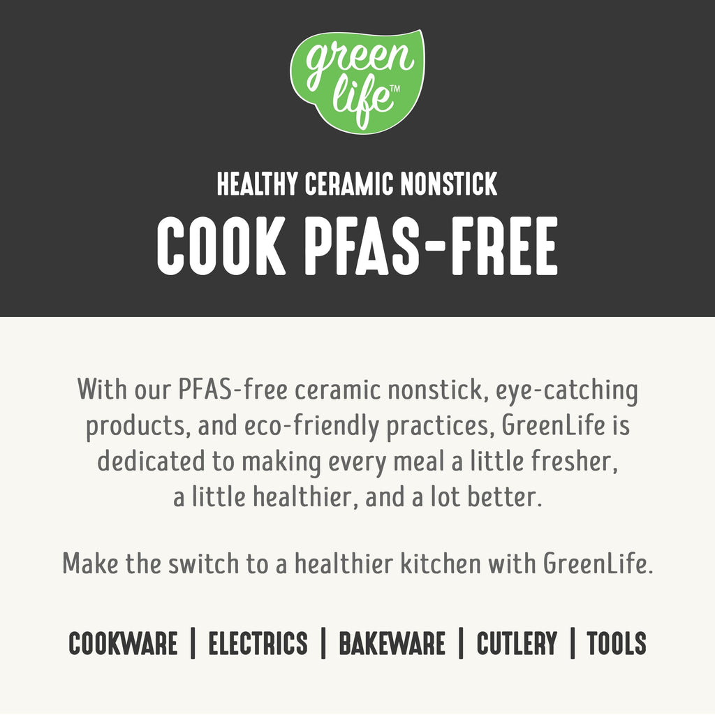 GreenLife 8QT Ceramic Nonstick Slow Cooker, Cooktop/Oven Safe, Black