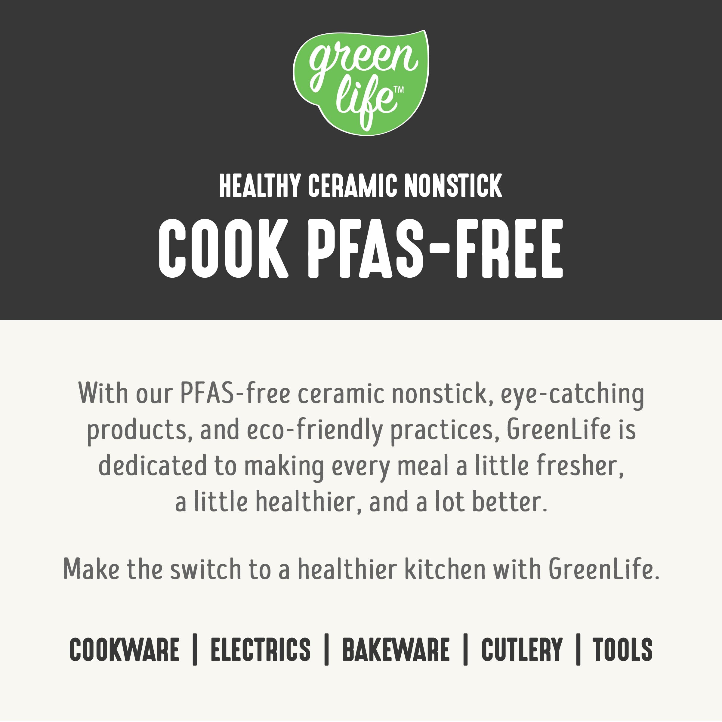 GreenLife 8QT Ceramic Nonstick Slow Cooker, Cooktop/Oven Safe, Black