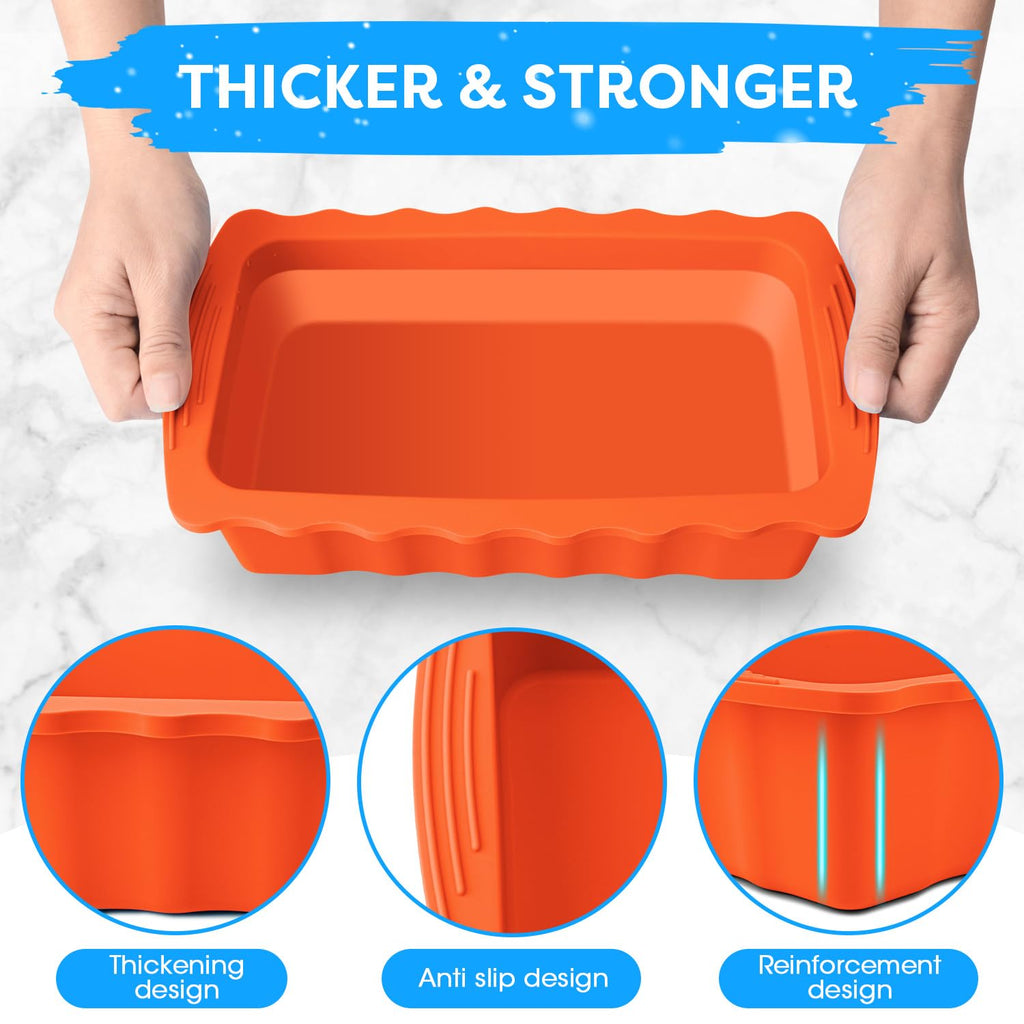Haldane 5PC Extra Large Ice Block Mold 15LB Ice Cube Bricks Maker Molds for Cold Plunge/Coolers, Reusable Ice Bath Water Chiller, Thick Silicone Ice Bath Accessories Orange