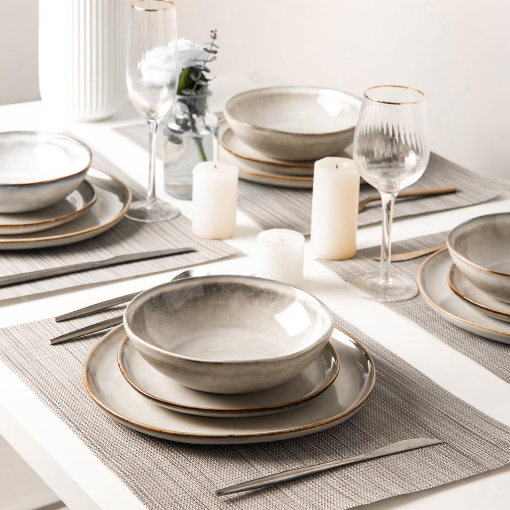AmorArc Ceramic Dinnerware Sets for 8, 24Pcs Plates and Bowls Sets Dishes