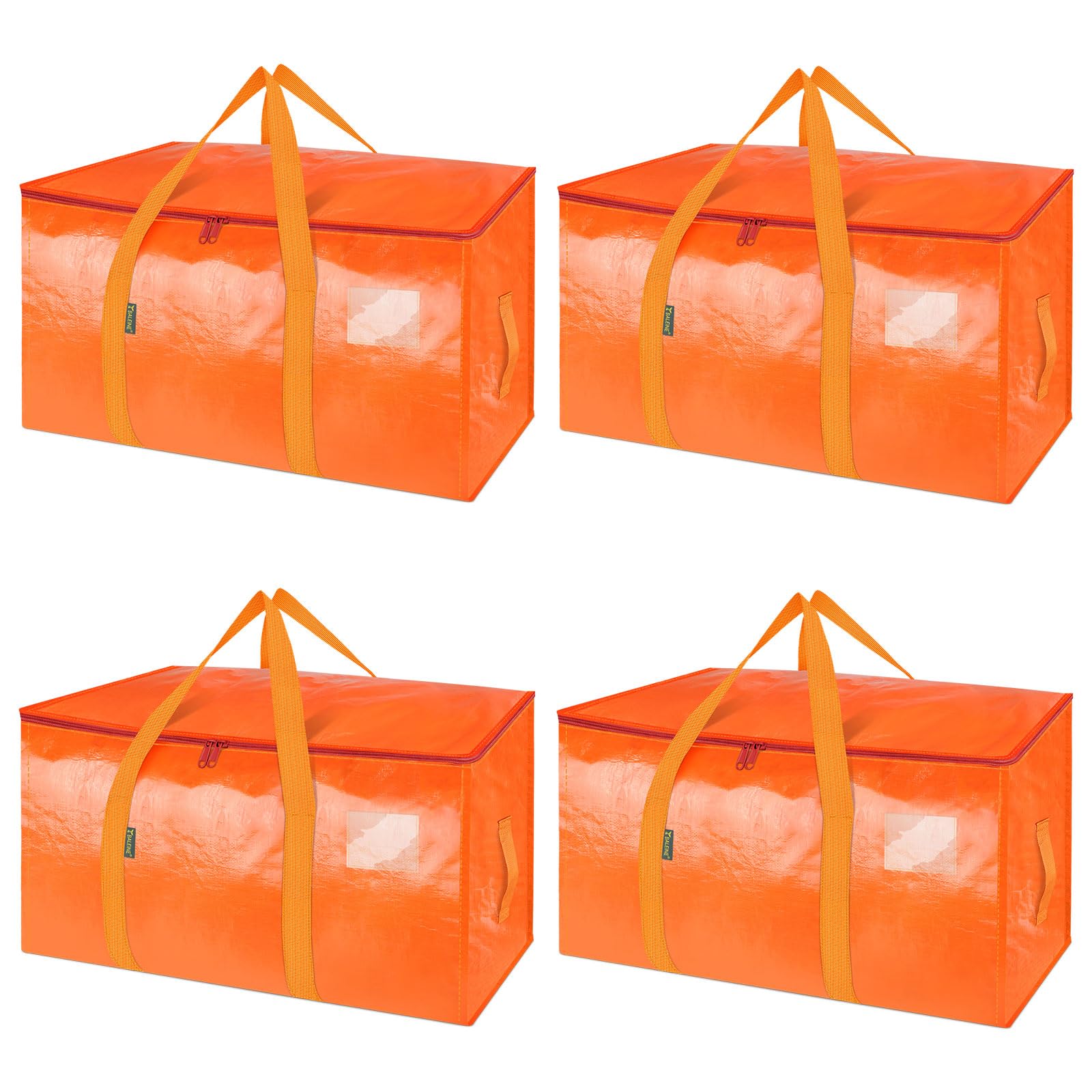 BALEINE 4-Pack Oversized Moving Bags with Reinforced Handles, Heavy-Duty Storage Tote for Clothes, Moving Supplies (Orangel, 4-Pack)
