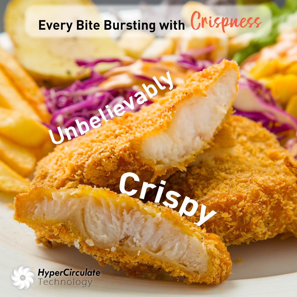 KINSING 10.6 QT Oilless XL Large Air Fryer, 9 Presets & Keep Warm, Stainless Steel Inner Cavity, 400℉ Precise Temp Control, Shake Reminder, Square Non-Stick&Dishwasher Safe Basket,With Visible Window