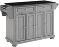 Crosley Furniture Alexandria Granite Top Rolling Kitchen Island Storage Cart, Microwave Stand, Spice Rack, Gray