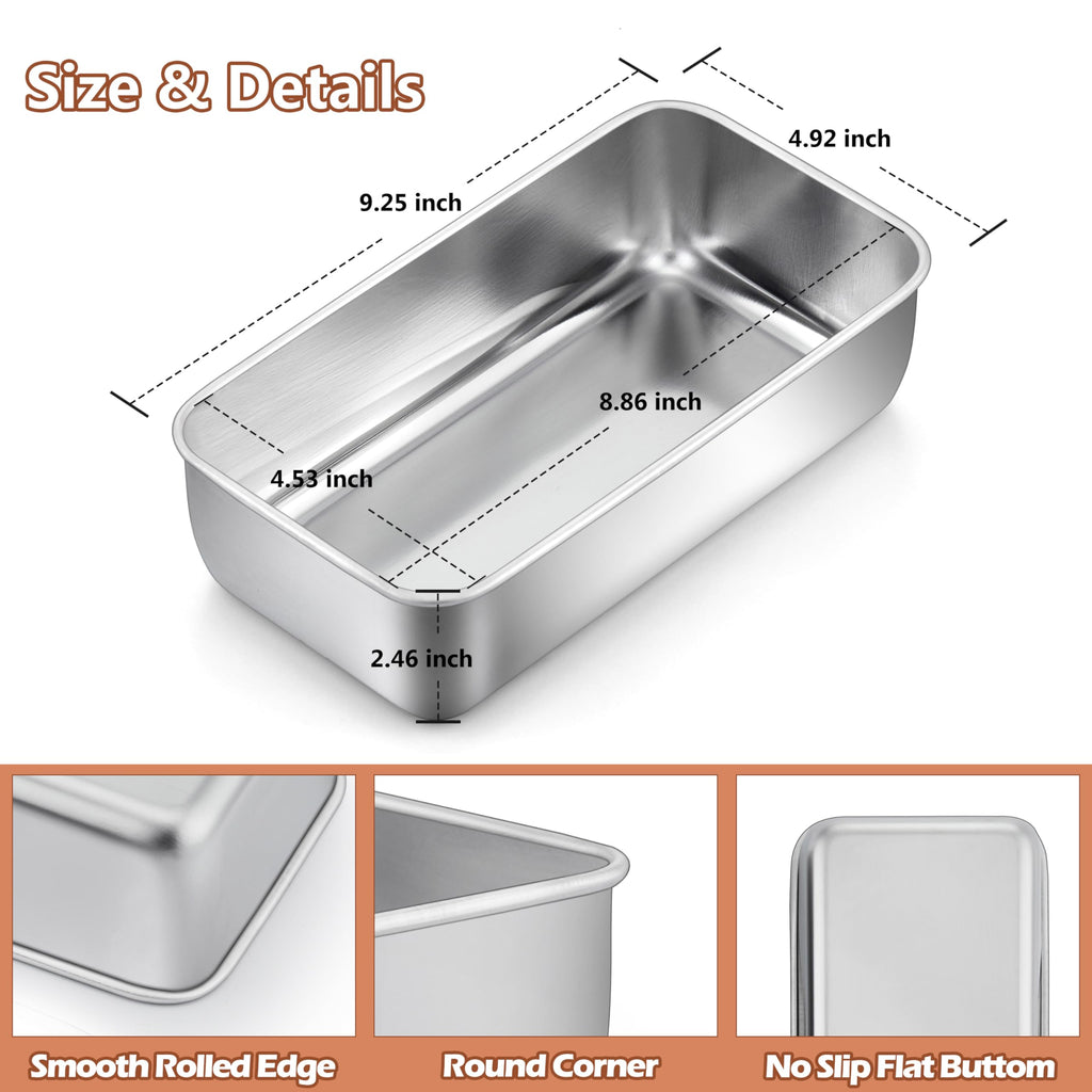 LIANYU 6 Pack Bread Loaf Pans for Baking 9x5 Inch, Meat Bread Baking Pans