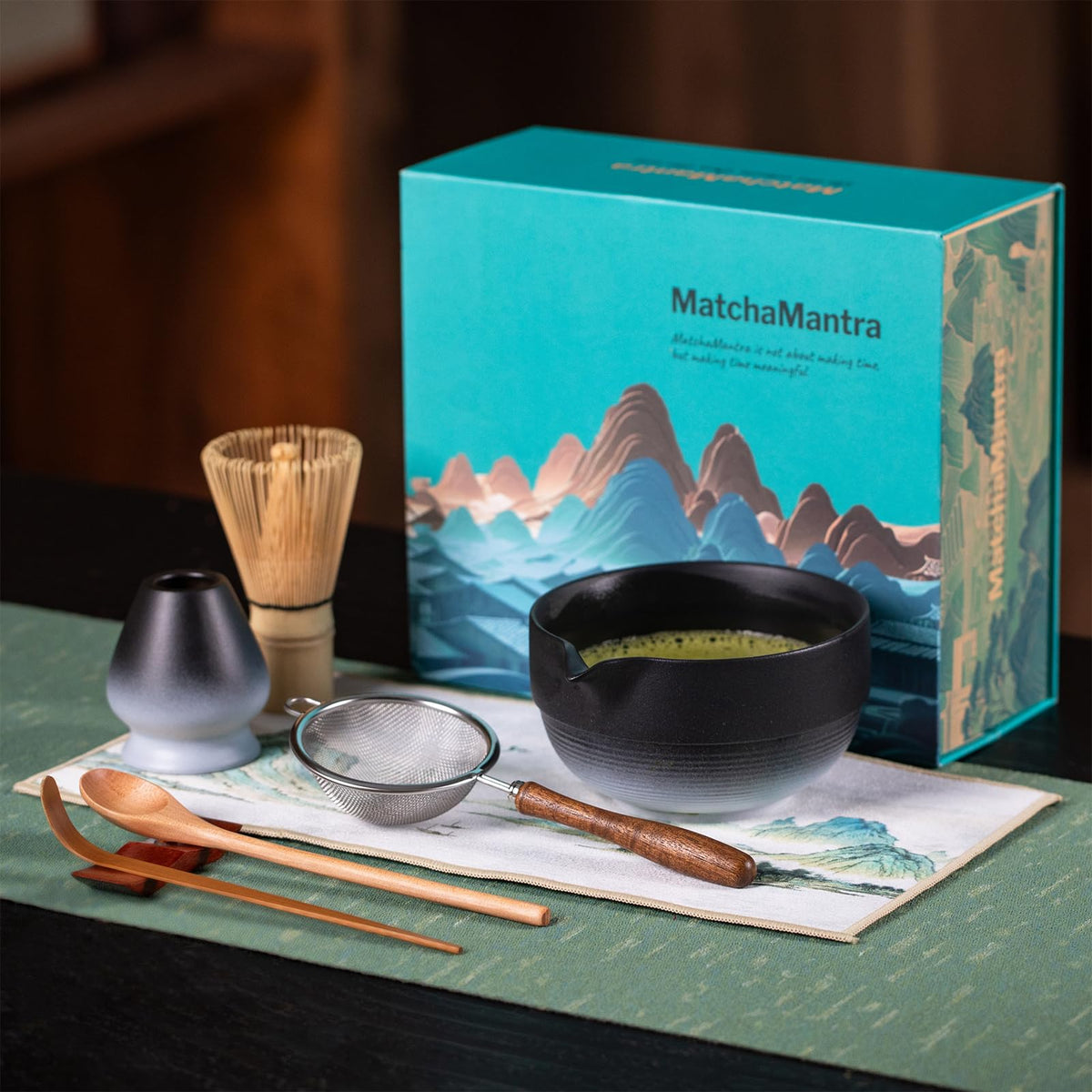 Matchamantra Premium Matcha Ceremony Set – Complete 9-Pcs Ritual Kit – Presented in Luxury Magnetic Gift Box, Perfect for Gifting or Self-Care (Sakura Pink)