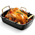 Nonstick Roasting Pan with Rack, 17" x 13" Large Turkey Roaster Pan