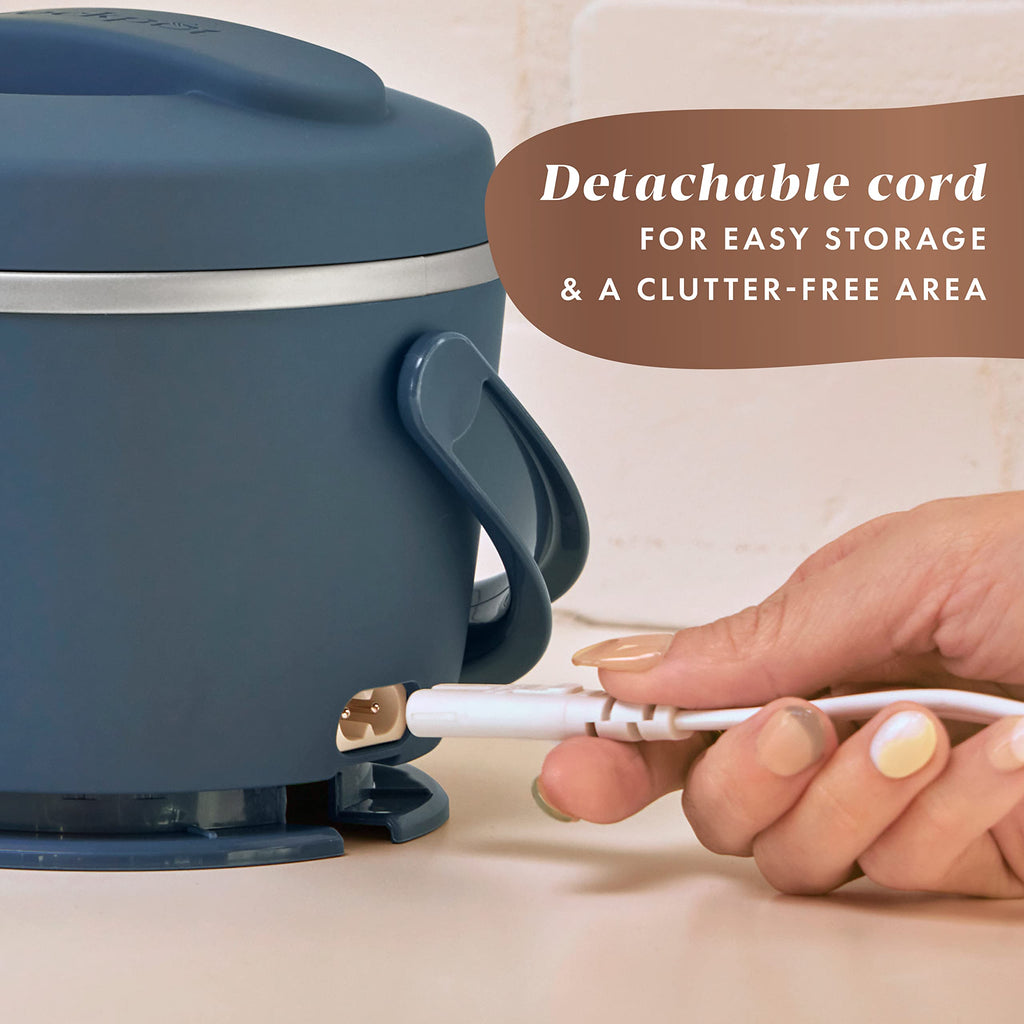 Crock-Pot 20oz Portable Electric Food Warmer, Personal Lunch Box Keeps Food Spill-Free & Warm, Ideal for Travel, Work, Car, On-the-Go, Dishwasher-Safe, Giftable, Faded Blue