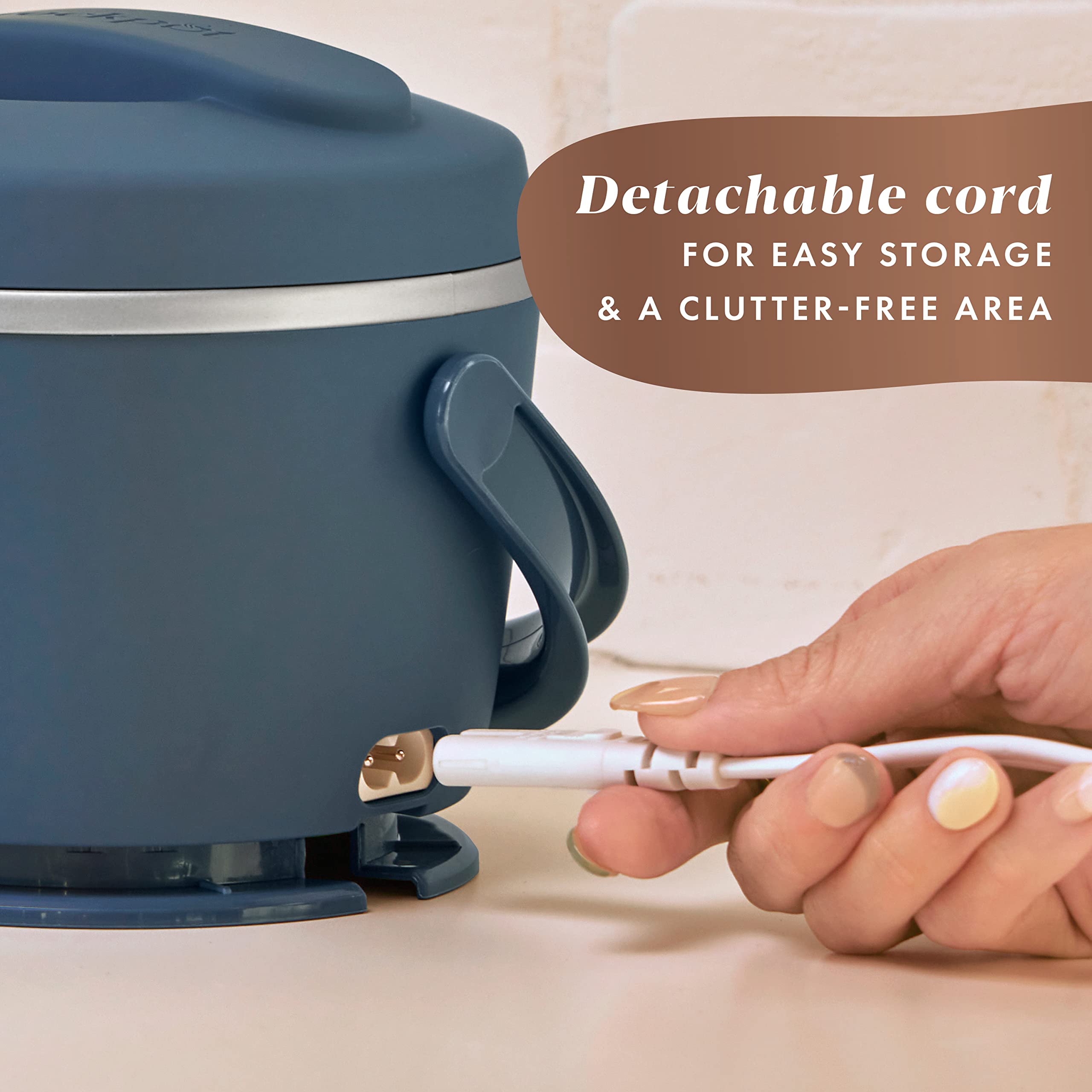 Crock-Pot 20oz Portable Electric Food Warmer, Personal Lunch Box Keeps Food Spill-Free & Warm, Ideal for Travel, Work, Car, On-the-Go, Dishwasher-Safe, Giftable, Faded Blue