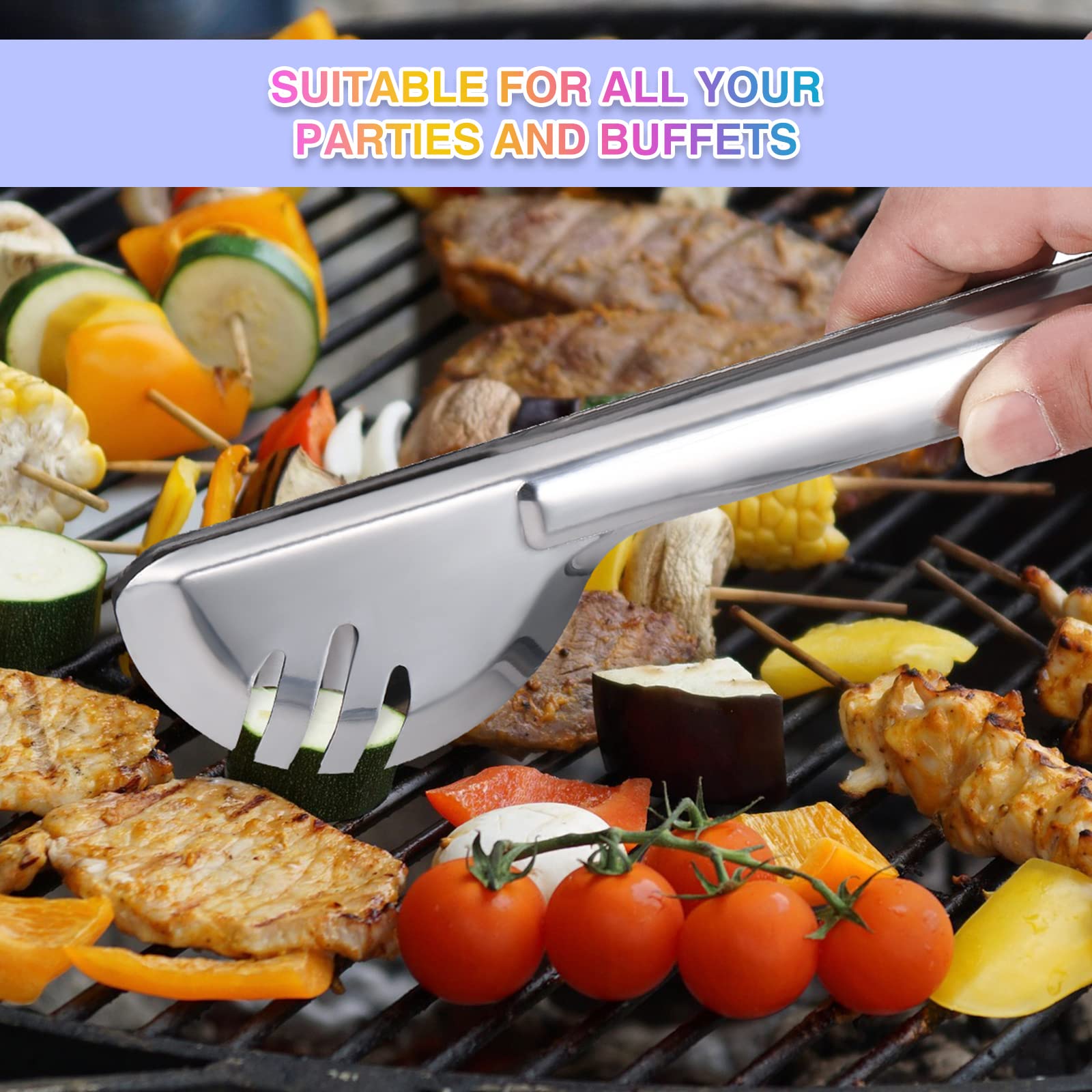 Patelai 15 Pieces Silver Serving Utensil Set, Stainless Steel Buffet