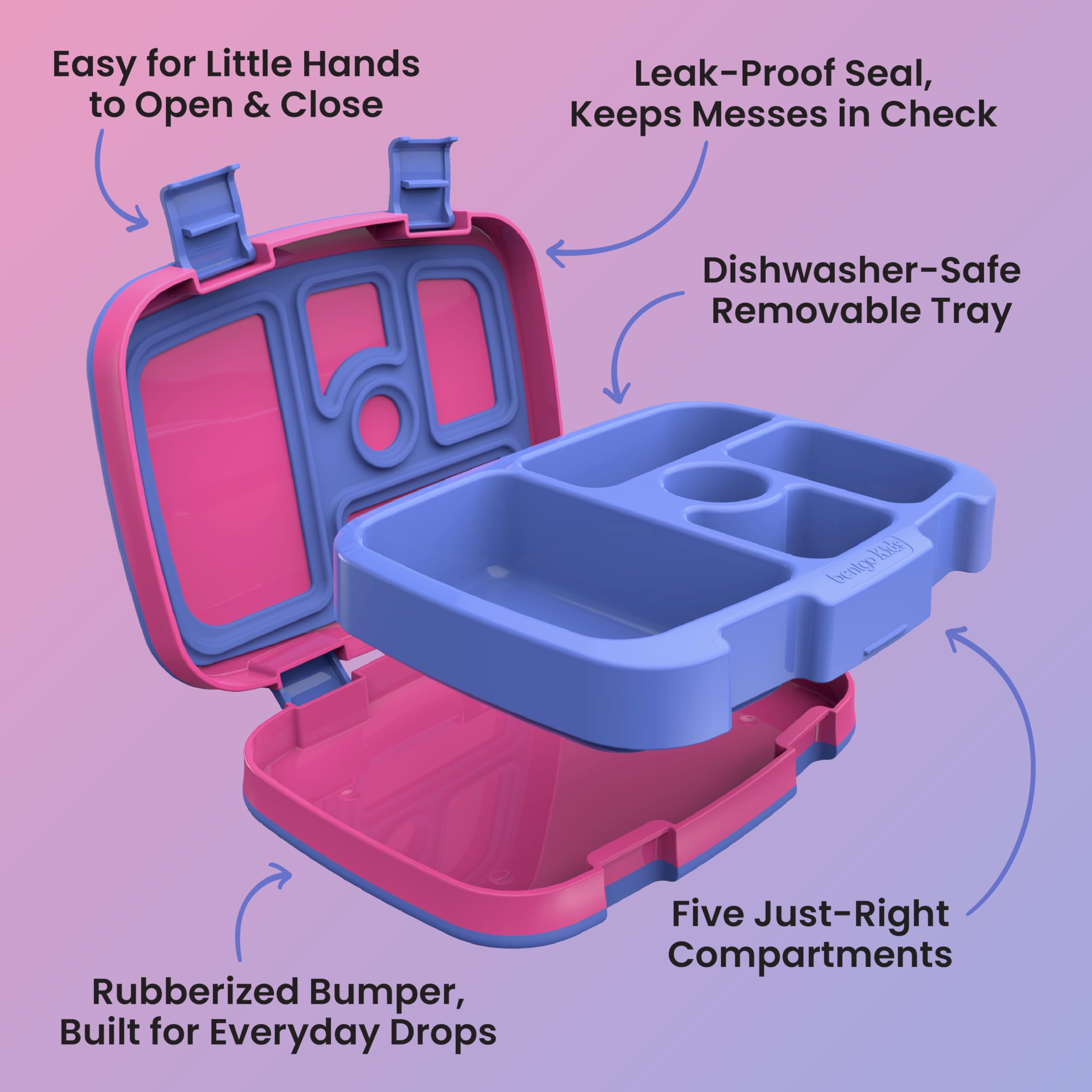 Bentgo Kids Bento-Style 5-Compartment Leak-Proof Lunch Box