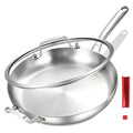 Inqibee 14 Inch Stainless Steel Frying Pan with Lid, Detachable Handle