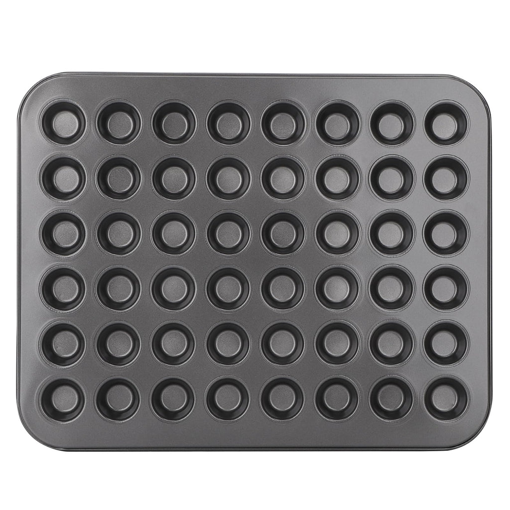 Beasea Mini Muffin Pan 48 Cups Nonstick, 1 Pack 48 Mini Small Tiny Cup Non Stick Muffin Baking Pan Tin Tray Carbon Steel Bakeware Individual Cupcake Baking Pan - Black