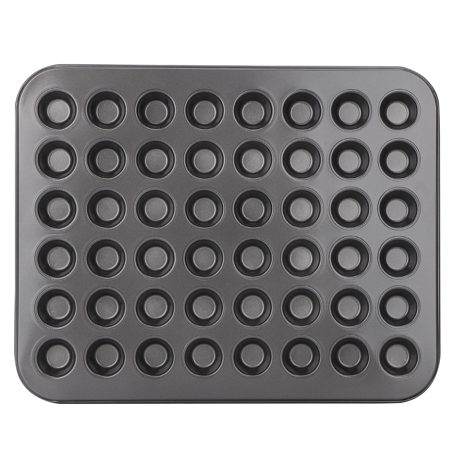 Beasea Mini Muffin Pan 48 Cups Nonstick, 1 Pack 48 Mini Small Tiny Cup Non Stick Muffin Baking Pan Tin Tray Carbon Steel Bakeware Individual Cupcake Baking Pan - Black