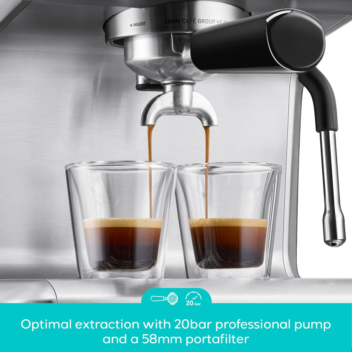 CASABREWS Ultra Espresso Machine, Barista Espresso Maker with Steam Wand
